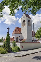 Church of St Afra in Betzigau near Kempten, Allgäu, Swabia, Bavaria, Germany, Europe