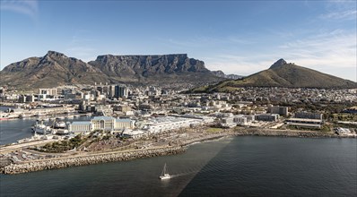 Cape Town South Africa, aerial view, shot from a helicopter