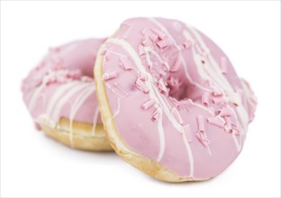 Donuts isolated on white background (selective focus, close-up shot)