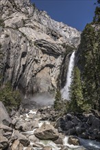 Lower Yosemite Falls at a sunny day