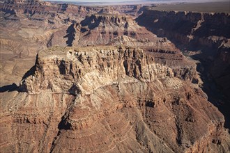 Grand Canyon Sout Rim, California, USA, . Aerial view from helicopter, North America