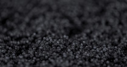 Portion of fresh Black Caviar (selective focus, close-up shot)