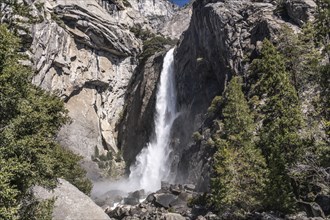 Lower Yosemite Falls at a sunny day