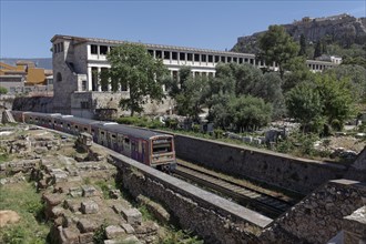 View of the Metro and Stoa of Attalos, reconstruction, Agora, Athens, Greece, Europe