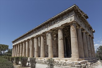 Temple of Hephaestus, god of blacksmithing, Theseion, view from the east, Agora, Athens, Greece,