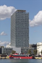 Piraeus Tower skyscraper, Kantharos harbour, Piraeus, Athens, Attica, Greece, Europe