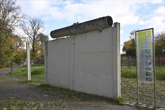 Original remnant of the Berlin Wall as part of the Wall Memorial in Gross Glienicke, City of