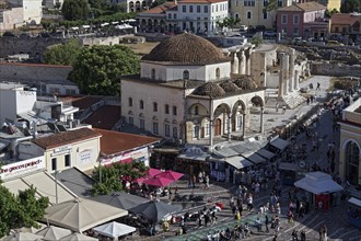 View of Monastiraki Square, Ottoman mosque from 1759, Plaka historic centre, Athens, Greece, Europe