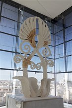 Floral pediment from the Parthenon, reconstruction, Acropolis Museum, architect Bernard Tschumi,