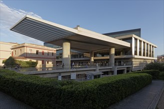 Modern Acropolis Museum, entrance with canopy, architect Bernard Tschumi, Athens, Greece, Europe