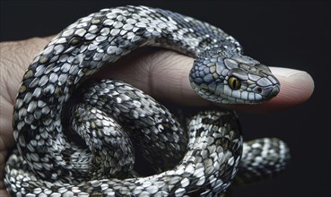 Water snake coiled around wrist AI generated