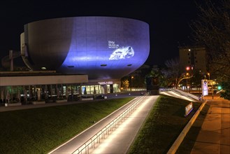 BMW Museum by night, Munich, Bavaria, Germany, Europe