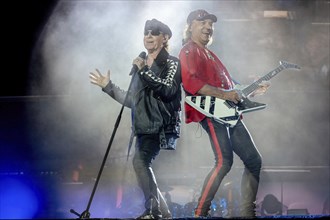 Singer Klaus Meine and guitarist Matthias Jabs from the band Scorpions at the Wacken Open Air in