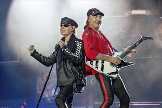 Singer Klaus Meine and guitarist Matthias Jabs from the band Scorpions at the Wacken Open Air in