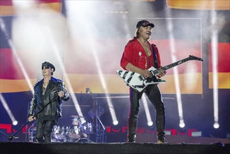 Singer Klaus Meine and guitarist Matthias Jabs from the band Scorpions at the Wacken Open Air in