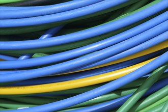 Colourful background of electrical cables