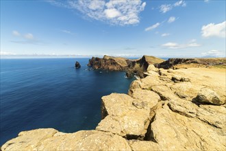 Sao Lourence Eastern Part of Madeira Island on Sunny Day. Ponta do Rosto Viewpoint. Cliffs,