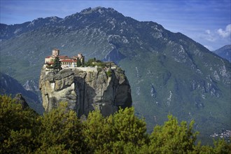 Monastery of the Holy Trinity built on the top of a rock in the Meteora complex near Kalambaka,