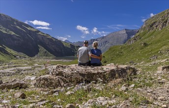 Hiker, hiking, Grossglockner group, waterfall, lake, Carinthia