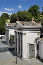 Monumental entrances, neoclassical propylaea, Villa Borghese, Piazzale Flaminio, Lazio region,