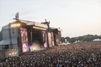 Main stages Faster and Harder at the Wacken Open Air in Wacken. The traditional metal festival will