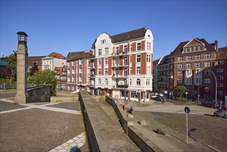 Residential development from the churchyard of the main church of St Michaelis, Michel, Free and