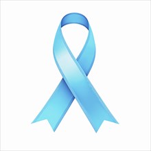 Light blue ribbon over a transparent background. Symbol of prostate cancer and trisomy awareness.