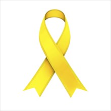 Yellow ribbon over a transparent background. Symbol of bladder cancer, endometriosis, and suicide