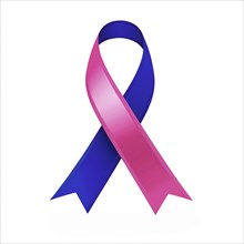 Pink and blue ribbon over a transparent background. Symbol of infant loss and pregnancy loss