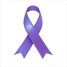 Periwinkle ribbon over a transparent background. Symbol of esophageal cancer and eating disorders