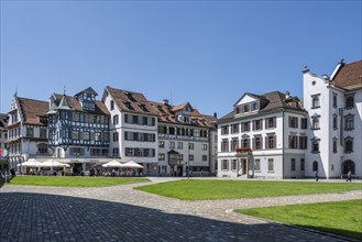 Old town ensemble, historic old town houses, Gallusstrasse, monastery quarter, old town of Sankt