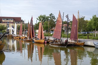 Historic fishing boats, net boats, formerly used as work boats for laying nets and fish traps,