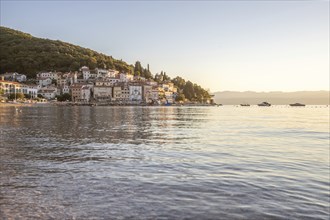 Beautiful historic skyline of a village on the Mediterranean, taken in the morning at sunrise on