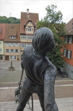 Sculptures in Gelbinger Gasse, Schwäbisch Hall, Hohenlohe, Heilbronn-Franken, Baden-Württemberg,