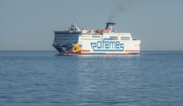 Polferries ferry Mazovia arrive in Ystad after travelling from Swinoujscie, Poland. Ystad, Scania,