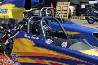 Motorsport, drag racing, pilot in a race car, Napierville, Province of Quebec, Canada, North