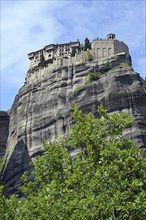 Monastery of St. Varlaam, situated at the top of a rocky precipice, part of the Meteora complex in