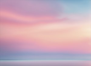 Peaceful pastel sky with a smooth pink and blue gradient, AI generated