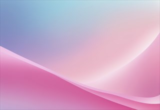 Abstract gradient with smooth curves and pastel pink and blue colors, AI generated