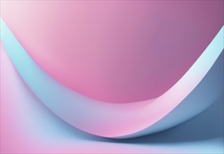 Abstract gradient with smooth curves and soft pink and blue hues, AI generated