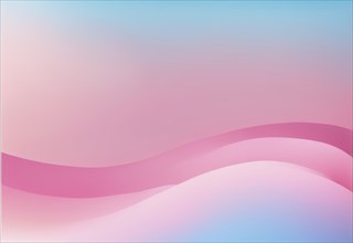 Abstract gradient image with pink and blue pastel shades forming wavelike shapes, AI generated