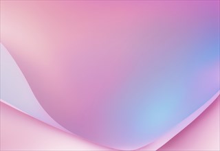 Flowing abstract image with a smooth gradient of pink and blue pastel shades, AI generated