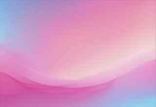 Abstract gradient image with soft pink and blue tones creating smooth wavelike patterns, AI