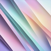 Layered abstract shapes in a pastel gradient of pink, blue, purple, and peach, AI generated