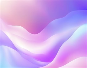 Abstract artwork featuring wavy lines with a pastel gradient of pink, blue, and purple, AI