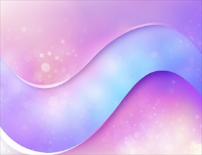 Abstract flowing waves with a gradient of pastel blue, pink, and purple, creating a soft visual