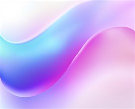 Smooth flowing waves in gradient pink, blue, and purple, creating a soft and pastel abstract image,