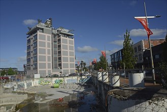 CHRISTCHURCH, NEW ZEALAND, FEBRUARY 24, 2022: An inner city block with foundations of a demolished