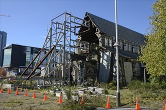 CHRISTCHURCH, NEW ZEALAND, APRIL 20, 2018: The iconic Anglican Cathedral remains a ruin in