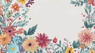 Floral brochure design template with copyspace. Abstract modern floral background design template.